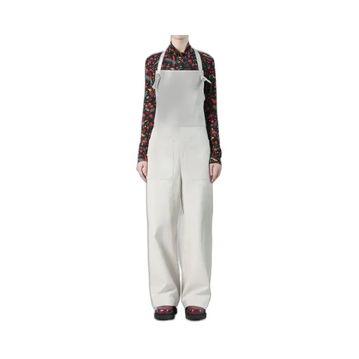 Uneven Yarn Denim Apron Pants