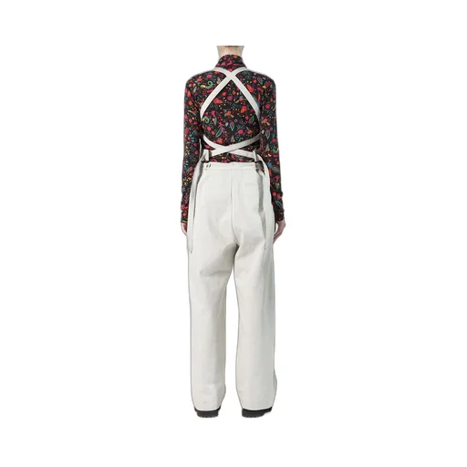 Uneven Yarn Denim Apron Pants