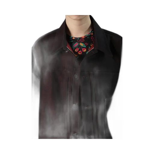 Red Back Side Denim Jacket