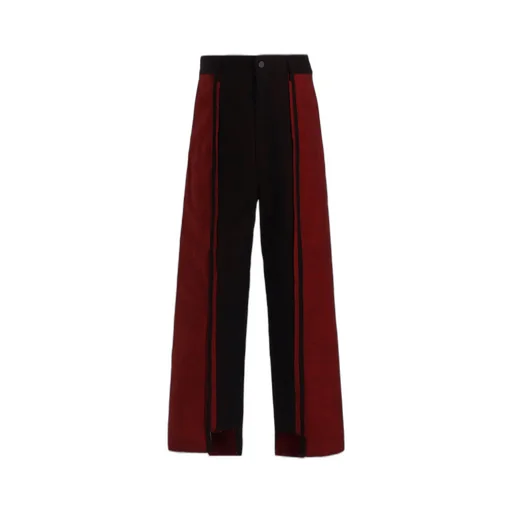 Red Back Side Denim Panel Pants