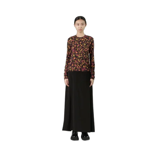 Flower Print Pe Jersey U-Neck T