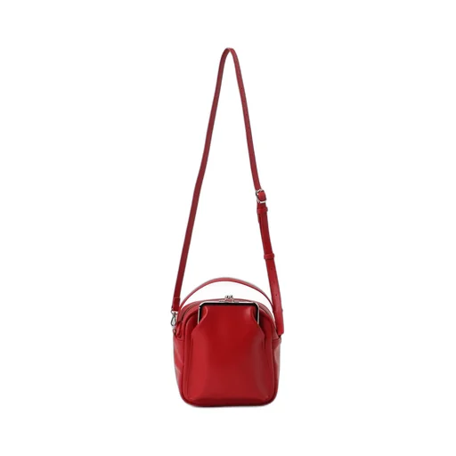 Cow Leather Metal Clasp Box Bag