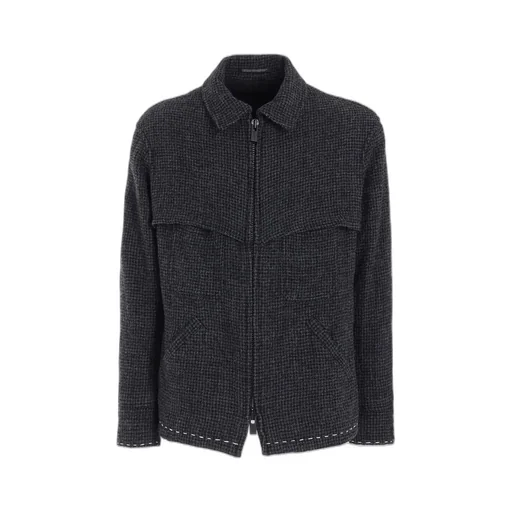 Houndstooth Blouson With Hand Stitch