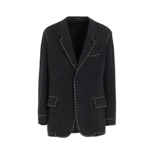 Houndstooth 2-Button Jacket With Hand Stitch