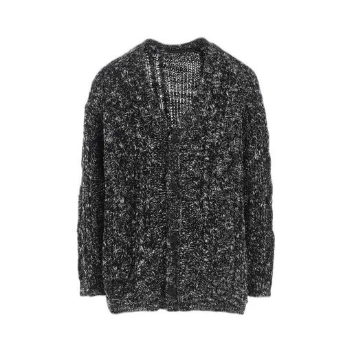Aran Knit V-Neck Cardigan