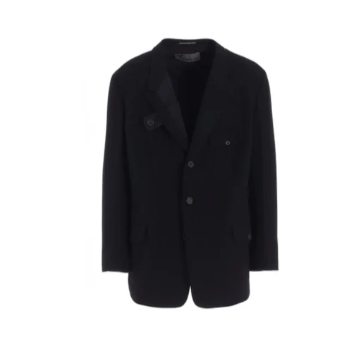 Flannel & Nylon Ripstop Jacket With Lapel Tab And Utility Pockets