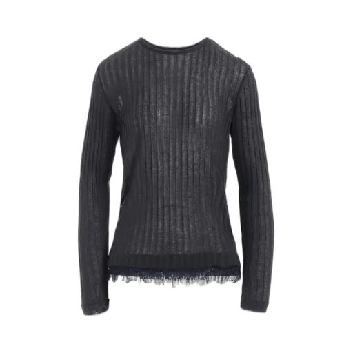 Gauze Rib Long Sleeve Crew Neck T