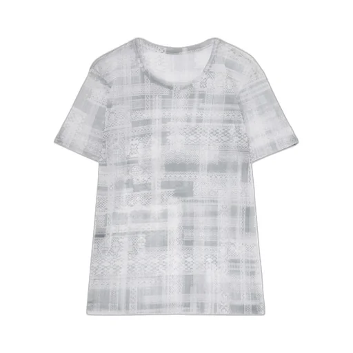 Tulle Lace Print Half Sleeve T