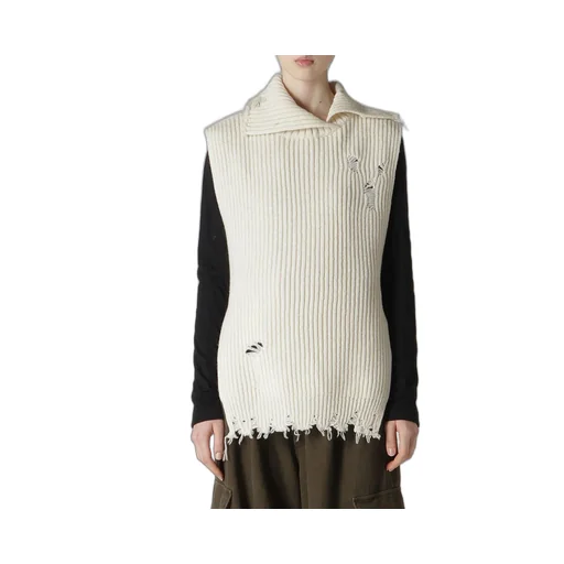 Lamb Wool Damaged Knit Vest