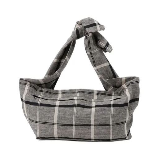 Linen/Nylon Plaid Shirt Sleeve Body Bag