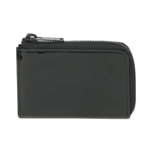 Tanned/Enamel-Coated Leather Zippered Key Case