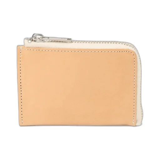 Tanned/Enamel-Coated Leather Zippered Card Case