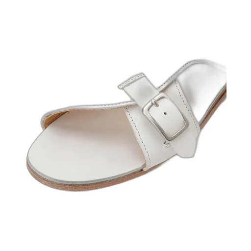 Semi Gloss Tanned Leather Flat Sandals