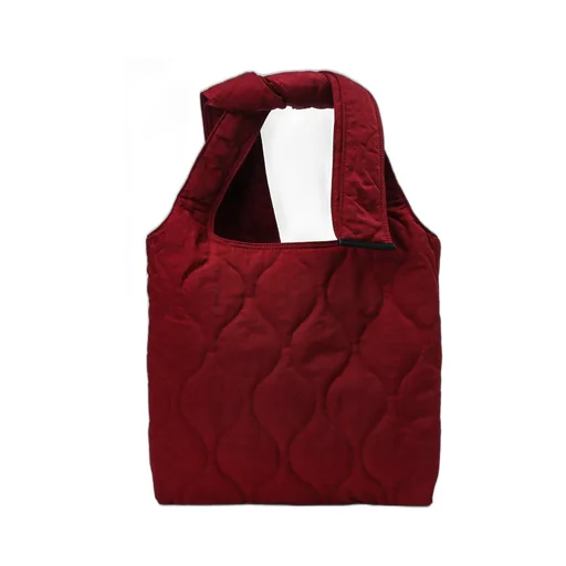 Nylon Padded Kilt Tote Bag