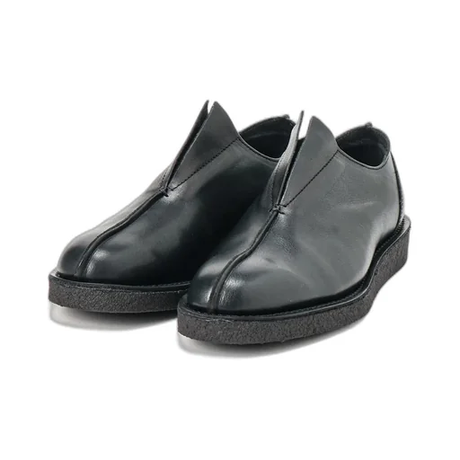 Semi-Gloss Leather Slip-Ons
