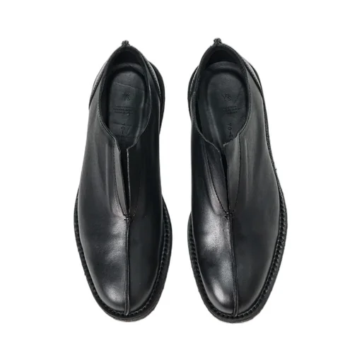 Semi-Gloss Leather Slip-Ons
