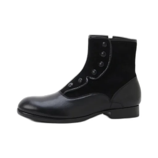 Kip & Sheep Leather Combi Button Boots