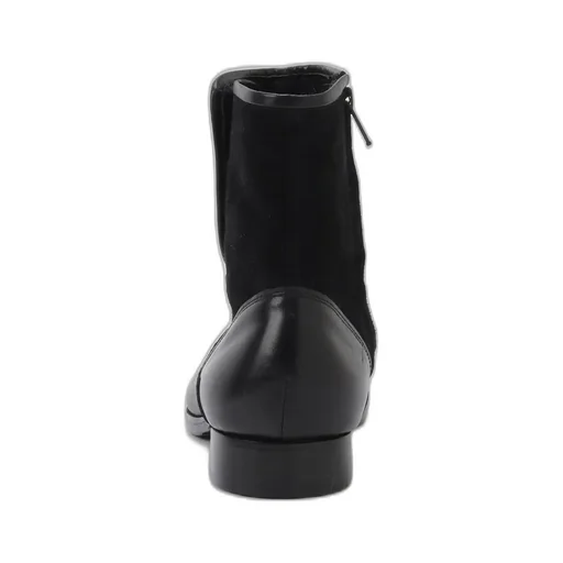 Kip & Sheep Leather Combi Button Boots