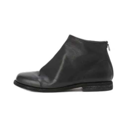 Soft Leather Low Cut Boots With Back Zipper