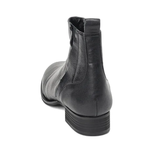 Semi-Gloss Leather Side Gore Short Boots