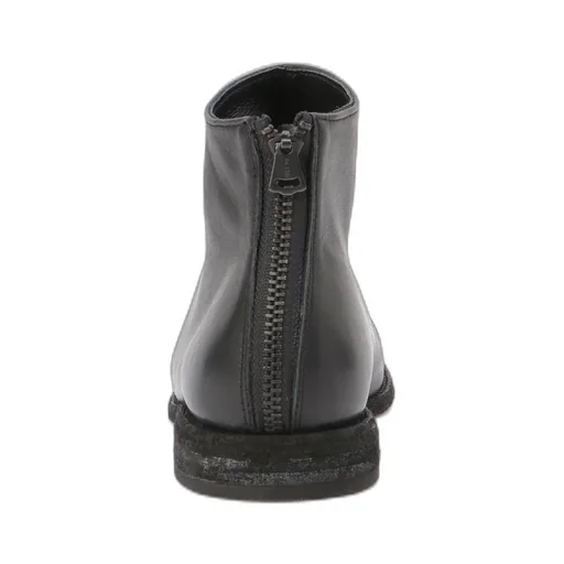 Soft Leather Low Cut Boots With Back Zipper