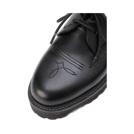 Glass Leather Fringe Tongue Shoes