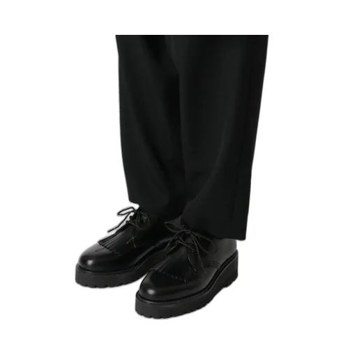 Glass Leather Fringe Tongue Shoes