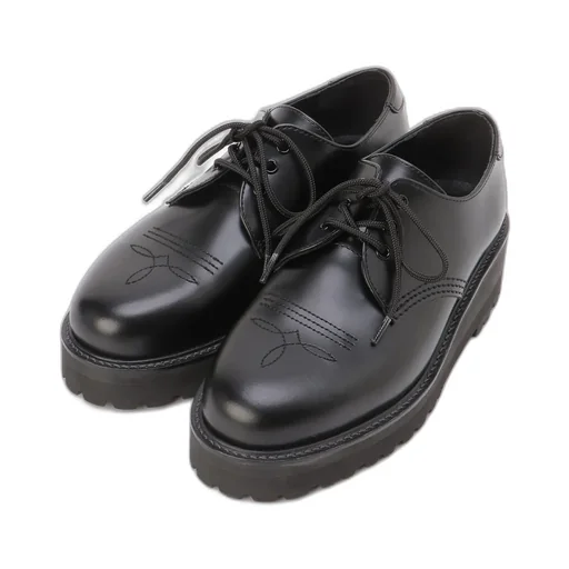 Glass Leather Fringe Tongue Shoes