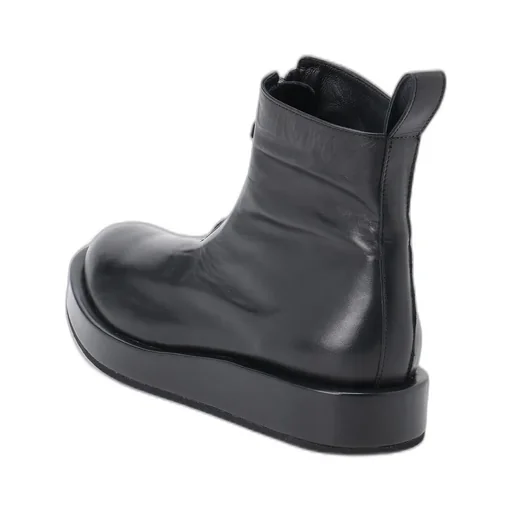 Oil Smooth Leather Zipper Boots