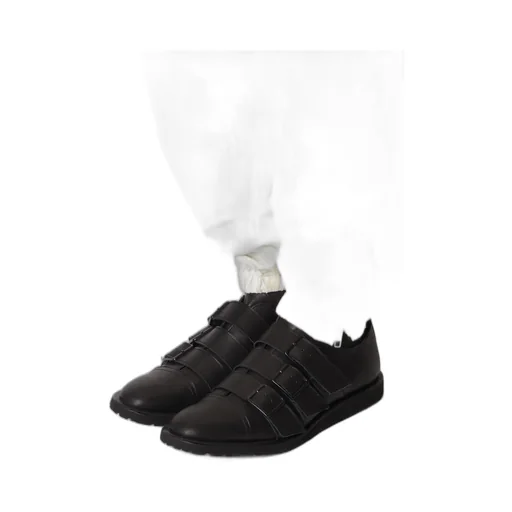 Matte Smooth Leather Belted Shoes