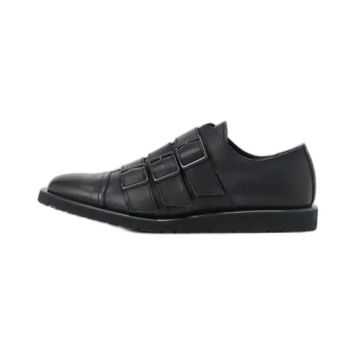 Matte Smooth Leather Belted Shoes