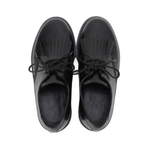 Glass Leather Fringe Tongue Shoes