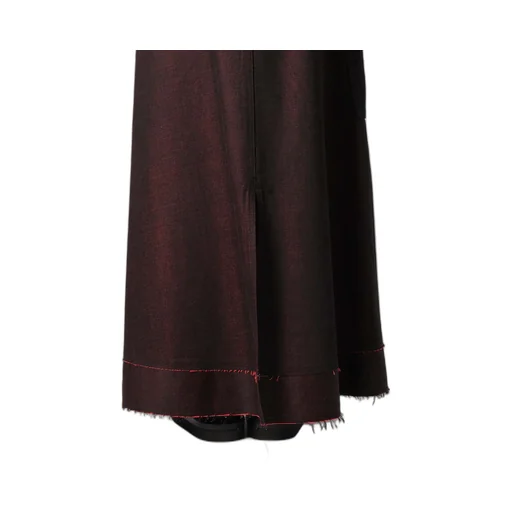 Back Red Black Denim Skirt