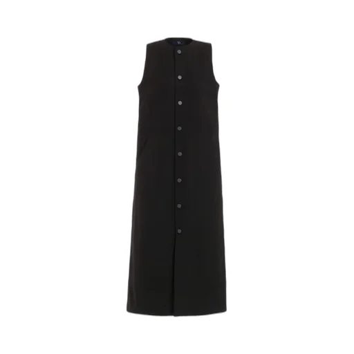 Slub Duck Front Open Dress