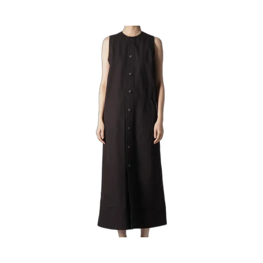 Slub Duck Front Open Dress
