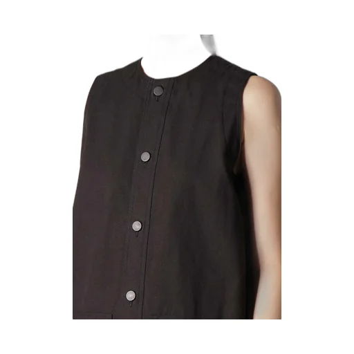 Slub Duck Front Open Dress