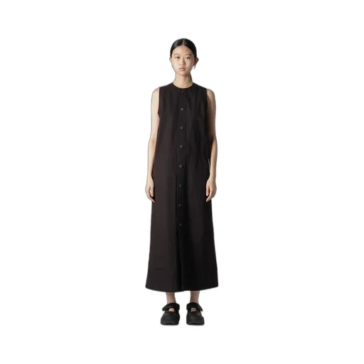 Slub Duck Front Open Dress