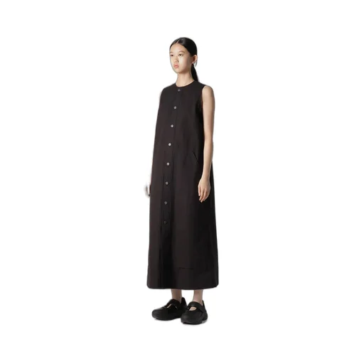 Slub Duck Front Open Dress