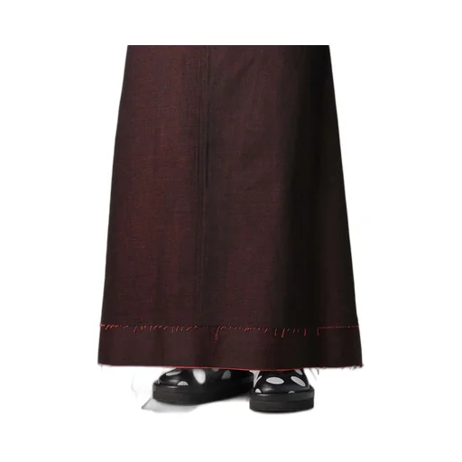 Back Red Black Denim Skirt