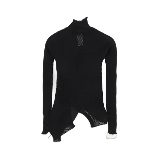 Sheer Asymmetry Ribbed Knit