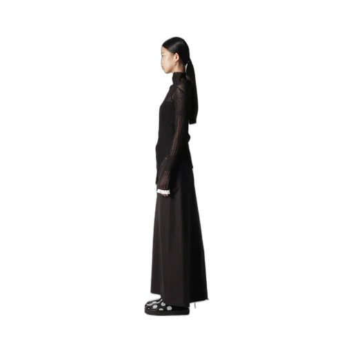 Sheer Asymmetry Ribbed Knit