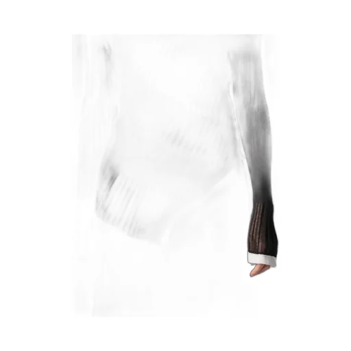 Sheer Asymmetry Ribbed Knit