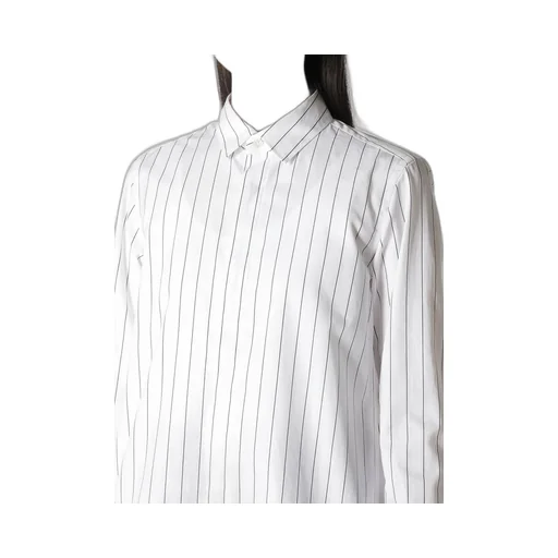 Stripe Shirt Collar Blouse