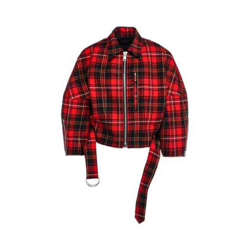 Tartan Check Panel Blouson