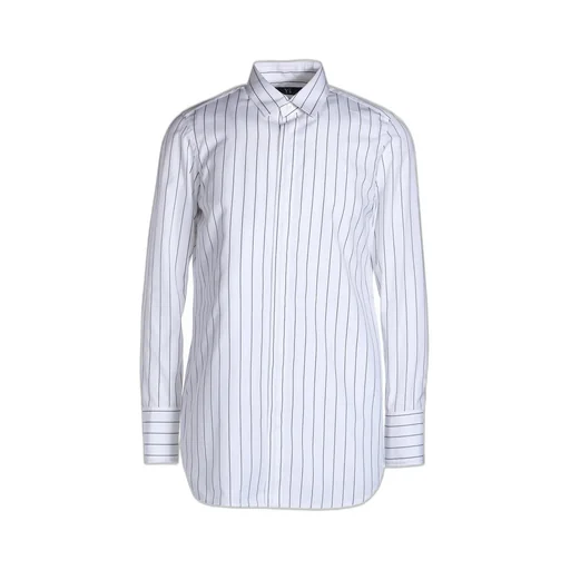 Stripe Shirt Collar Blouse