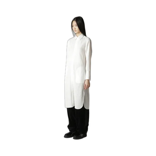 Leno Weave Cotton Long Shirt