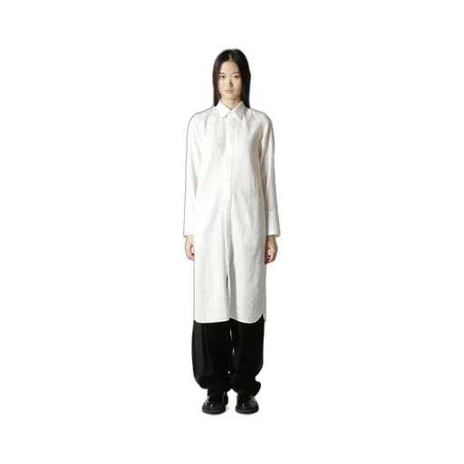 Leno Weave Cotton Long Shirt