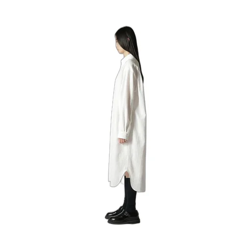 Leno Weave Cotton Long Oversized Shirt