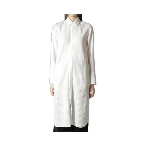 Leno Weave Cotton Long Shirt