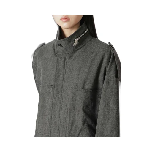 Cotton/Linen Canvas Ink Coating 5 Panels Coat